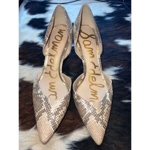 Sam Edelman Womens Snakeskin Embossed Pointed Toe D'Orsay Stiletto Pumps Size 9